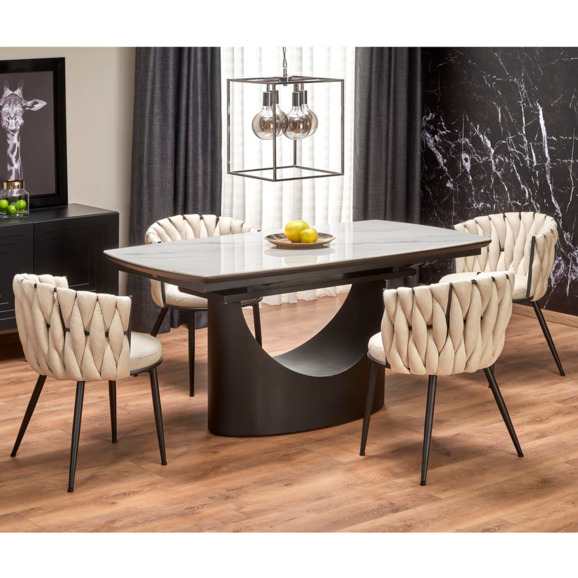 Стол раскладной Assured, белый мрамор, чёрный - фото 3