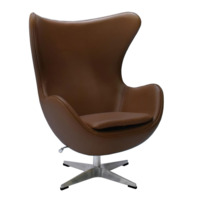 Настоящее фото товара Кресло Egg Chair, коричневый, натуральная кожа, произведённого компанией ChiedoCover