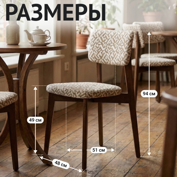 Стул Топас, Элеганция беж/ старинный орех - фото 5