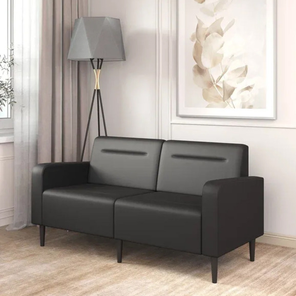 Диван Папилла, экокожа, 162 см, черный - фото 4