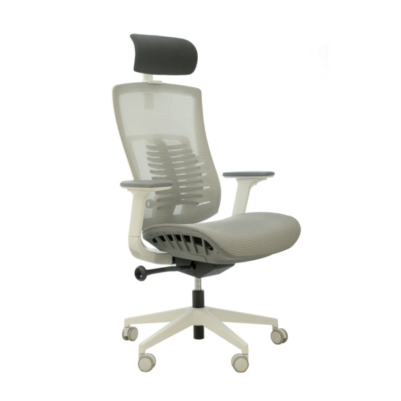 Офисное поворотное кресло Sparx ft-1 raze plus white / grey, mesh, светло-серый - фото 1