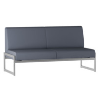 Настоящее фото товара Диван Sigma, кожзам NITRO GREY, каркас серебро, произведённого компанией ChiedoCover