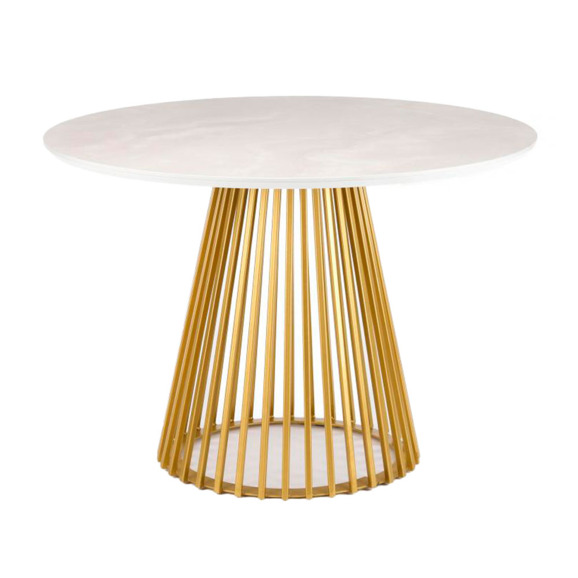 Керамический стол Нэнси 110 onyx bianco soft satin / золото - фото 1