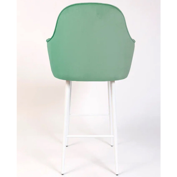 Кресло Сета, барные ножки, светло-зеленый, белый, велюр - фото 6