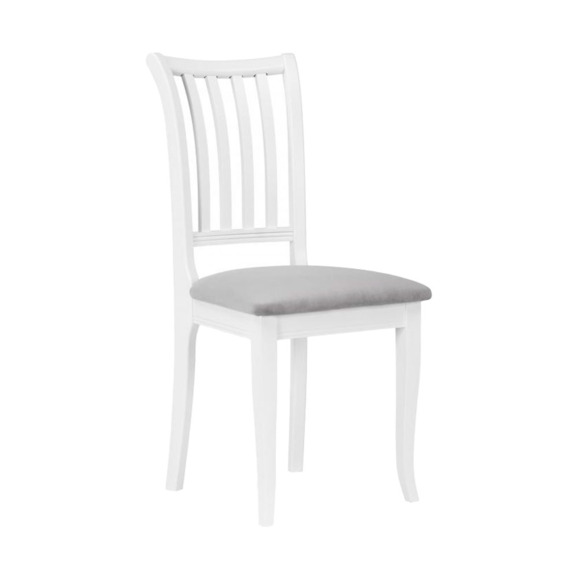 Деревянный стул Фрезино серый велюр / белый - фото 1