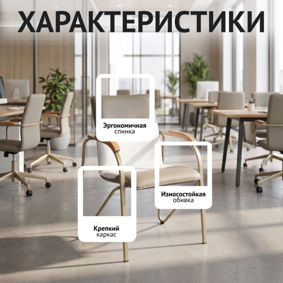 Стул Самба, серо-бежевый/белый, каркас - шампань Стул Самба, серо-бежевый/белый, каркас - шампань - фото 2