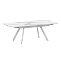 Фотография Стол раздвижной Фэйвор, мрамор белый, белый муар от производителя ChiedoCover, картинка продукции, реальное фото товара Настоящее фото товара Стол раздвижной Фэйвор, мрамор белый, белый муар, произведённого компанией ChiedoCover