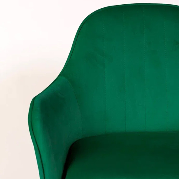 Кресло Сета, барные ножки, зеленый, белый, велюр - фото 8