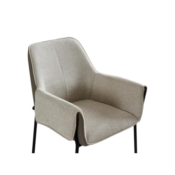 Стул Минотти, бежевый шенилл, экокожа, металл - фото 4