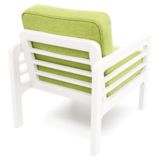 Кресло Эмма зеленое, беленый дуб - фото 4