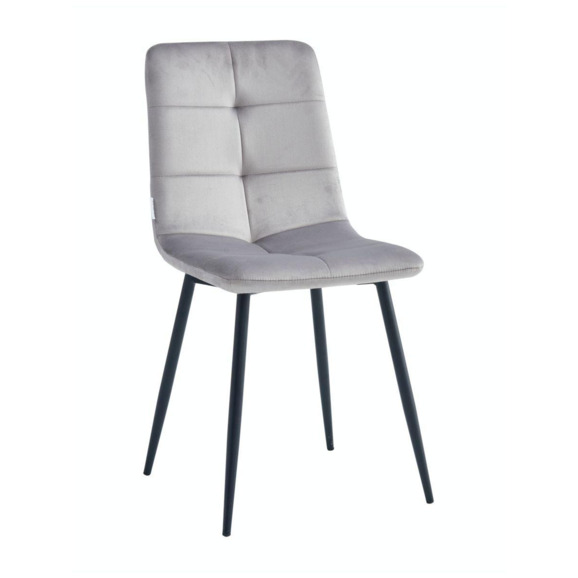 Стул мягкий Quick Sit, велюр, металл, черный, серебро - фото 1
