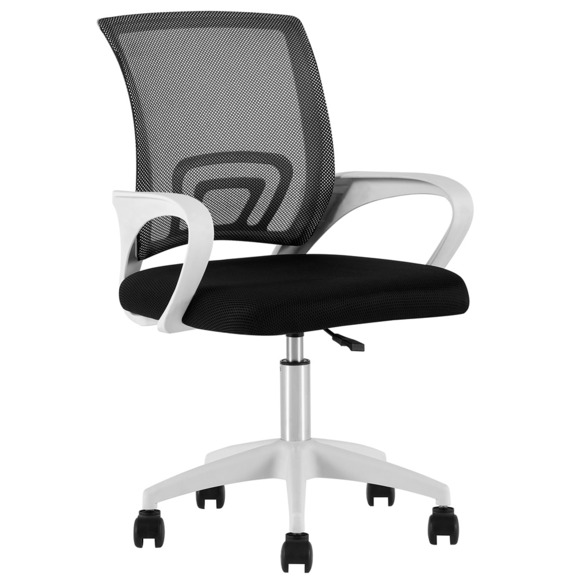 Кресло офисное TopChairs Simple SN, черный, пластик белый - фото 1