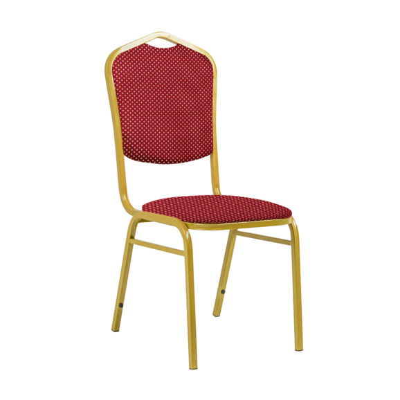 Стул Хит 20 Лайт, жаккард корона красная, каркас золото глянец - фото 1