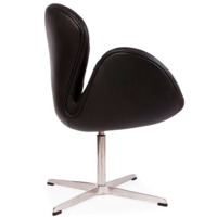 Кресло Swan (Arne Jacobsen), черная экокожа
