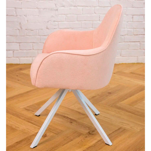 Кресло Сета, пирамида, розовый, белый, букле - фото 5