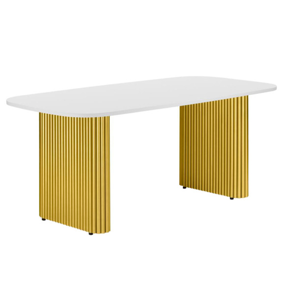 Бавария B 200 х 90 белая пленка шагрень / золото Бавария B 200 х 90 белая пленка шагрень / золото - фото 1