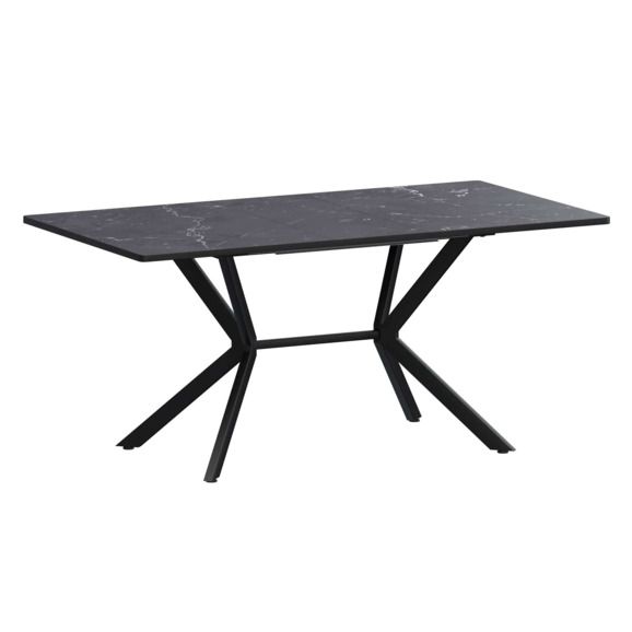 Стол раздвижной Сири 1200+300, даркстоун, черный муар - фото 1
