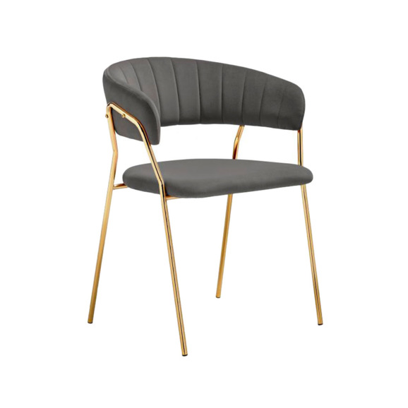 Стул на металлокаркасе Kamelia 1 dark gray / gold Стул на металлокаркасе Kamelia 1 dark gray / gold - фото 1