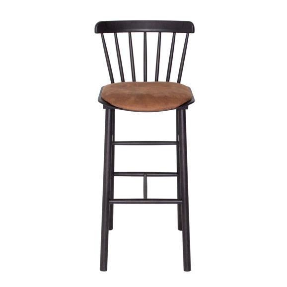 Стул барный Такер со встроенной подушкой, замша Belgium 7003, морилка черная - фото 5