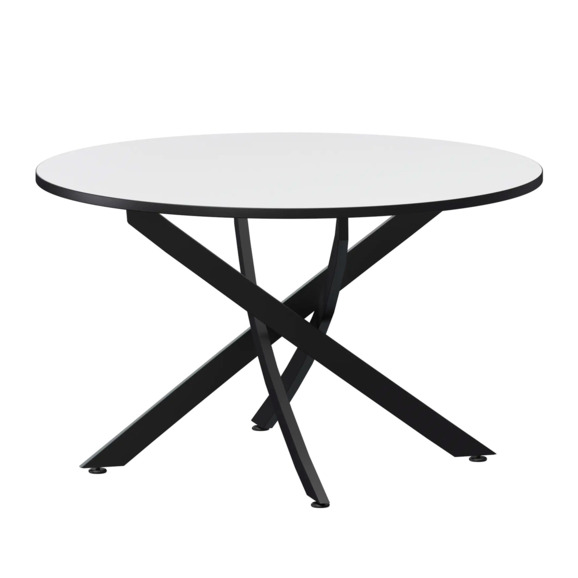 Стол нераздвижной Геометри 2, 1000, супер белый, черный муар - фото 1