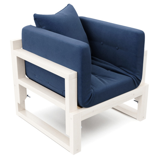 Кресло Рэмо беленый дуб, синее - фото 3