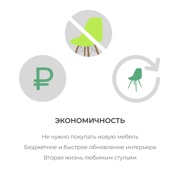 Чехол Е01 на стул Eames, уплотненный, велюр зеленый - фото 6