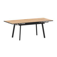 Настоящее фото товара Стол раздвижной Гранди 1200+300+300, дуб вотан, черный муар, произведённого компанией ChiedoCover