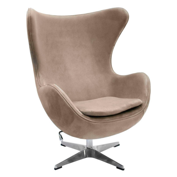 Кресло EGG CHAIR, латте замша - фото 1