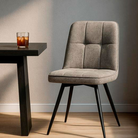 Стул на металлокаркасе Texas 4 поворотный бежевый / черный - фото 7