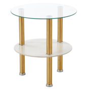 Фотография товара Стол журнальный Plaza, белый мрамор, прозрачный, золотой от компании ChiedoCover.