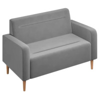 Настоящее фото товара Диван Папилла, велюр, 132 см, светло-серый, произведённого компанией ChiedoCover