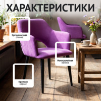 Фотография товара Стул Аква, велюр Велутто Люкс 41, ножки металл РАЛ 9005 от компании ChiedoCover.
