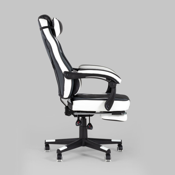 Кресло игровое TopChairs Virage черно-белое - фото 3