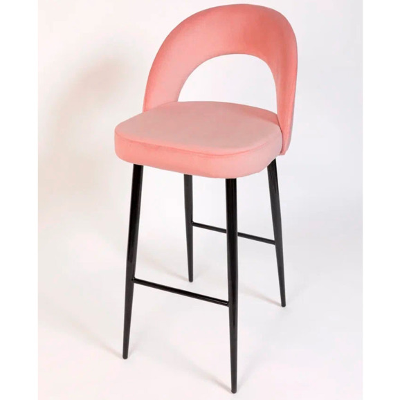 Стул Пиннате, барный, пудровый, черный, велюр - фото 3
