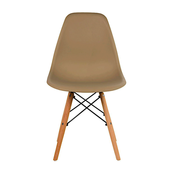 Стул пластиковый Eames, кофе с молоком, каркас бук - фото 4