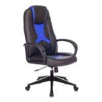 Настоящее фото товара Кресло игровое TopChairs ST-CYBER 8, черный/ синий экокожа, крестовина пластик, произведённого компанией ChiedoCover