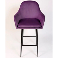 Фотография товара Кресло Сета, барные ножки, фиолетовый, черный, велюр от компании ChiedoCover.