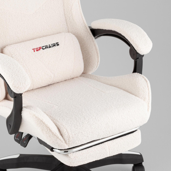 Кресло спортивное TopChairs MG-7019 букле белый - фото 6