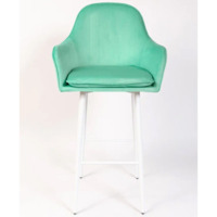 Фотография товара Кресло Сета, барные ножки, мятный, белый, велюр от компании ChiedoCover.