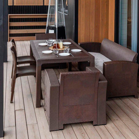 Обеденный комплект Lina LUX DINING M, коричневый - фото 3