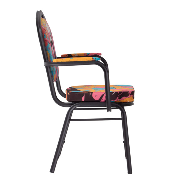 Стул Хит 25 с подлокотниками, каркас черный муар, с принтом Pinky - фото 6