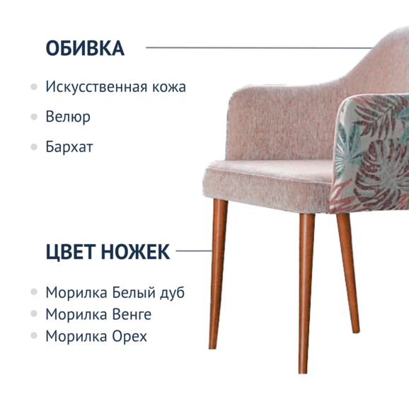 Стул Роза, Modena 4048, Modena Plain 4048, цвет ножек-светлый орех - фото 2