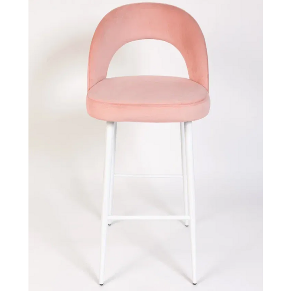 Стул Пиннате, барный, розовый, белый, велюр - фото 2