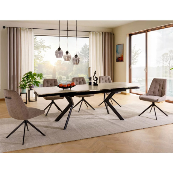 Стол обеденный Moonshine, травертин, черный Стол обеденный Moonshine, травертин, черный - фото 2