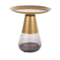 Фотография Стол журнальный Plateau, золотой, черный от производителя ChiedoCover, картинка продукции, реальное фото товара Настоящее фото товара Стол журнальный Plateau, золотой, черный, произведённого компанией ChiedoCover