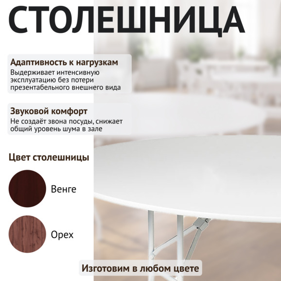 Стол Лидер 3, Д 1800 мм, белый, каркас белый - фото 4