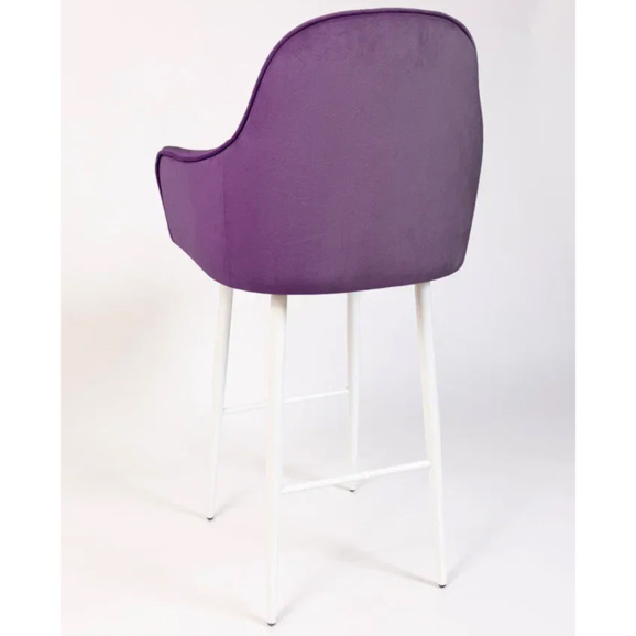 Кресло Сета, барные ножки, фиолетовый, белый, велюр - фото 5