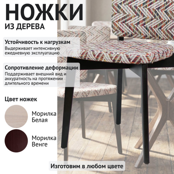 Стул Сафир, шенилл АРИА индиго, ножки венге Стул Сафир, шенилл АРИА индиго, ножки венге - фото 4