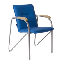 Фотография Стул Самба, кожзам Фиджи Блю, каркас серебро, подлокотники бук, под лак от производителя ChiedoCover, картинка продукции, реальное фото товара Настоящее фото товара Стул Самба, кожзам Фиджи Блю, каркас серебро, подлокотники бук, под лак, произведённого компанией ChiedoCover