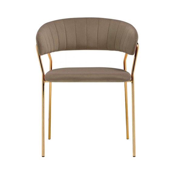 Стул на металлокаркасе Kamelia 1 cappuccino / gold Стул на металлокаркасе Kamelia 1 cappuccino / gold - фото 2